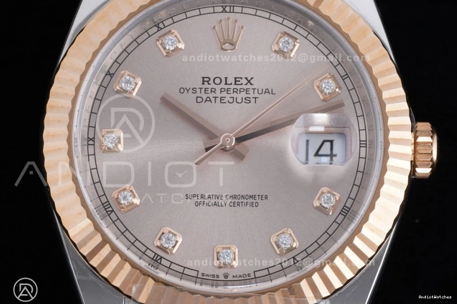 41 on SS Jubilee 591 126331 904L DateJust RG SH RG Steel Bracelet Best 1:1 Clean Premium Dial Edition Diamonds 1229